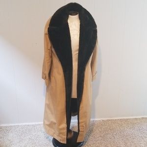 Womens fur 70's trench coat
